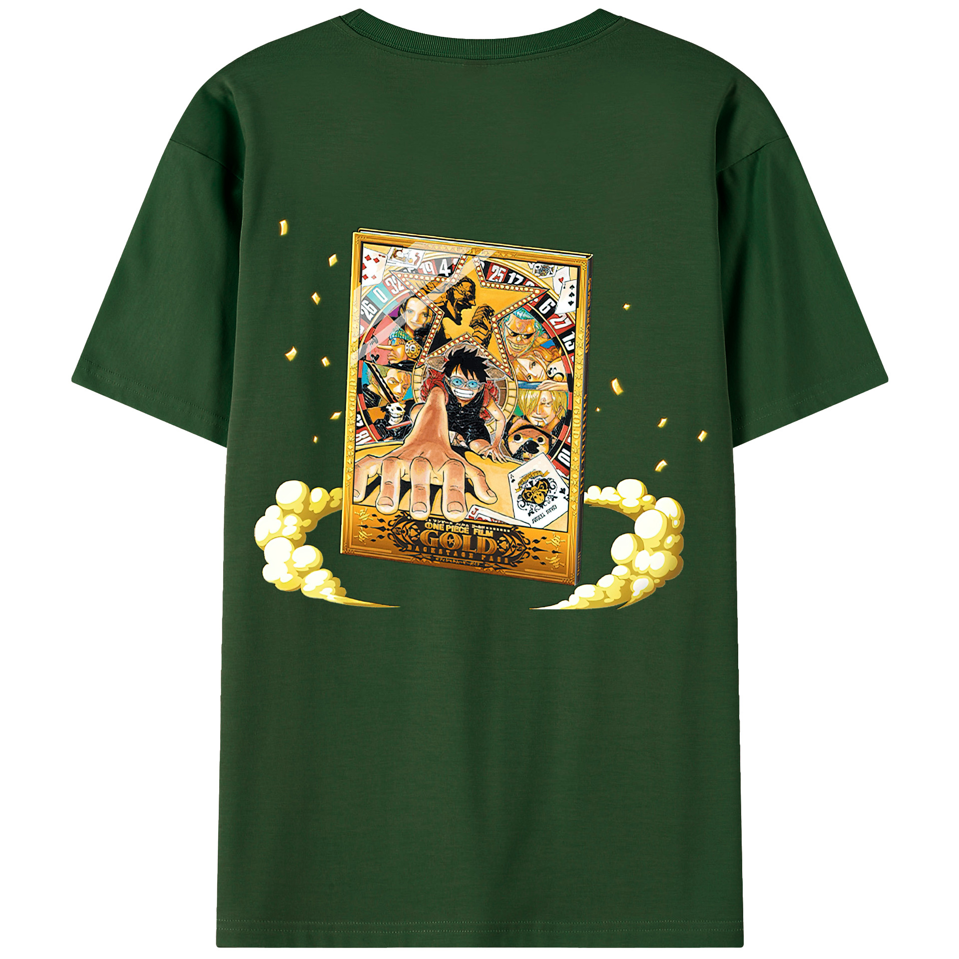 ワンピース モンキー・D・ルフィ ONE PIECE Monkey D. Luffy 綿100％半袖Tシャツ（背面プリント）